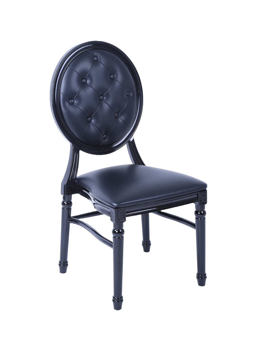 Black Padded Resin Louis Wedding Chairs