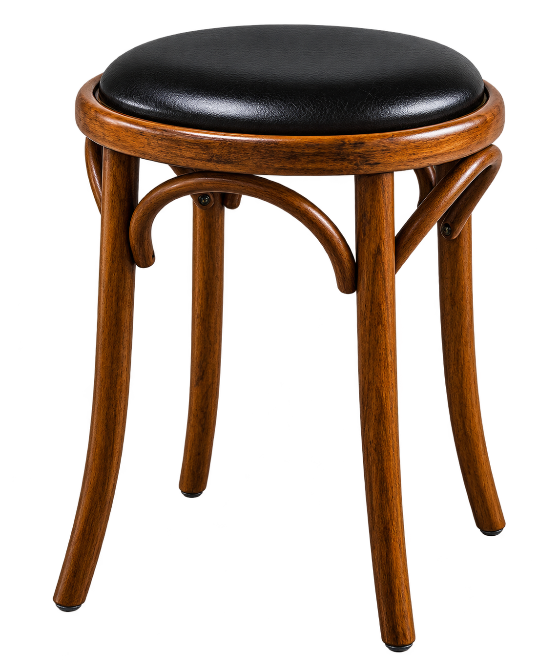 Bentwood Low No-Back Stool with Cushion